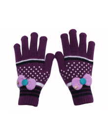 Acrylic Gloves Design ladies purple color